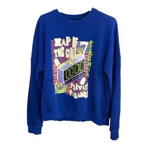 Private Paradise Zero O'Clock Blue Cotton Sweatshirt Size XL
